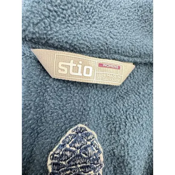Stio Womens Fleece Quarter Zip Pullover Size Large Blue Outdoor Sweater - Picture 6 of 7